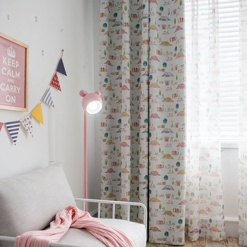 

Modern European Curtains for Living Dining Room Children's Bedroom French Light Luxury Simple Imitation Linen Screens Tulle