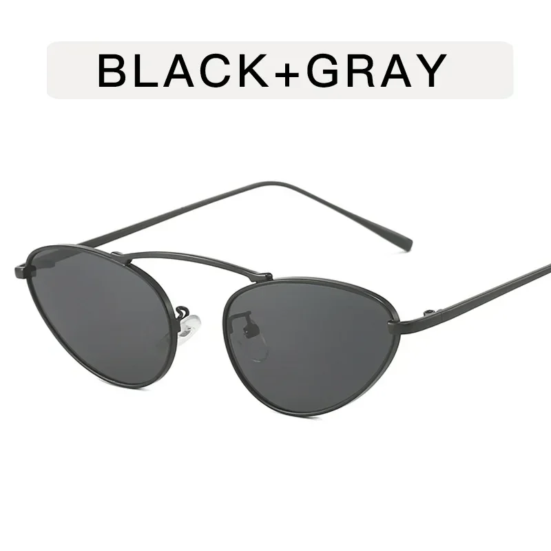 Женские винтажные солнцезащитные очки с металлической оправой кошачий глаз