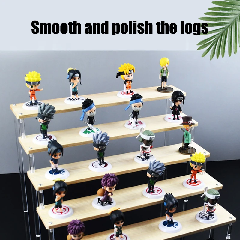 

Clear Acrylic Wood Display Stand for Figures Cupcake Cosmetic Nail Polish Jewelry for Display Riser Shelf