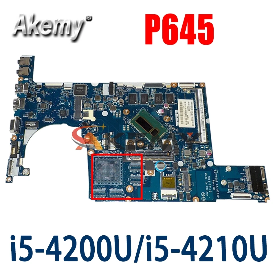

Материнская плата для ноутбука Akemy для ACER Aspire P645 i5-4200U/i5-4210U системная плата LA-A131P SR170 с 4 Гб RAM DDR3
