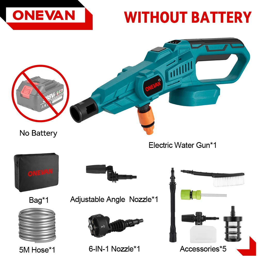 

ONEVAN Бесщёточная электромойка высокого давления 3500 Вт 200 бар для Makita 18 В
