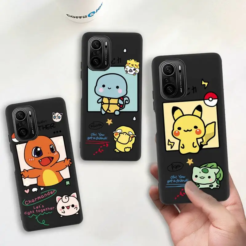 

Cartoon Pokemons Pikachues pockets monsters Phone Case For Redmi 9A K20 K30 K40 Note 11E 11S 11 10 9 Pro Silicone Soft Cover