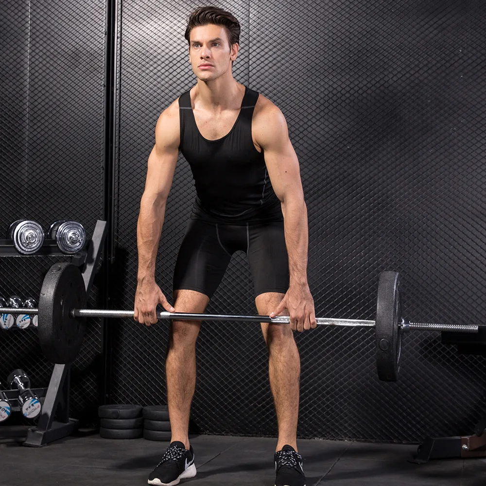 Компрессионный жилет для бега мужские тренировочные облегающие майки