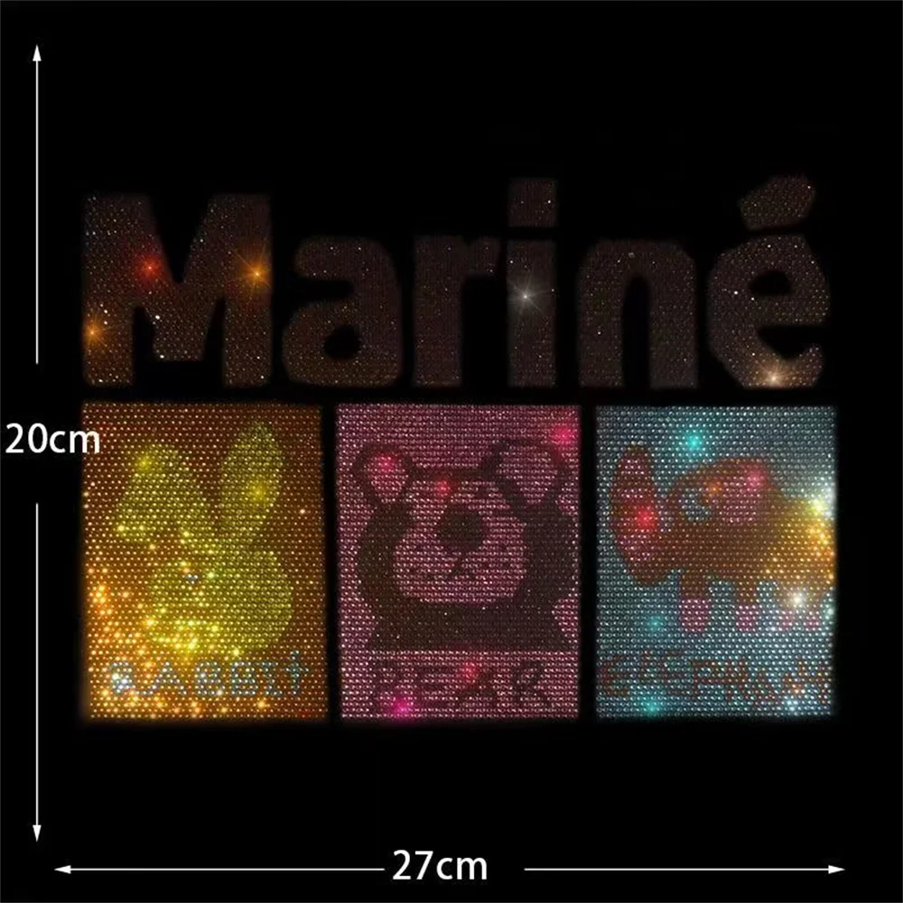 

Iron on Rhinestone Patch for Clothing Cartoon animals bear rabbit DIY Exquisite Patch Clothing Decoration Accessories