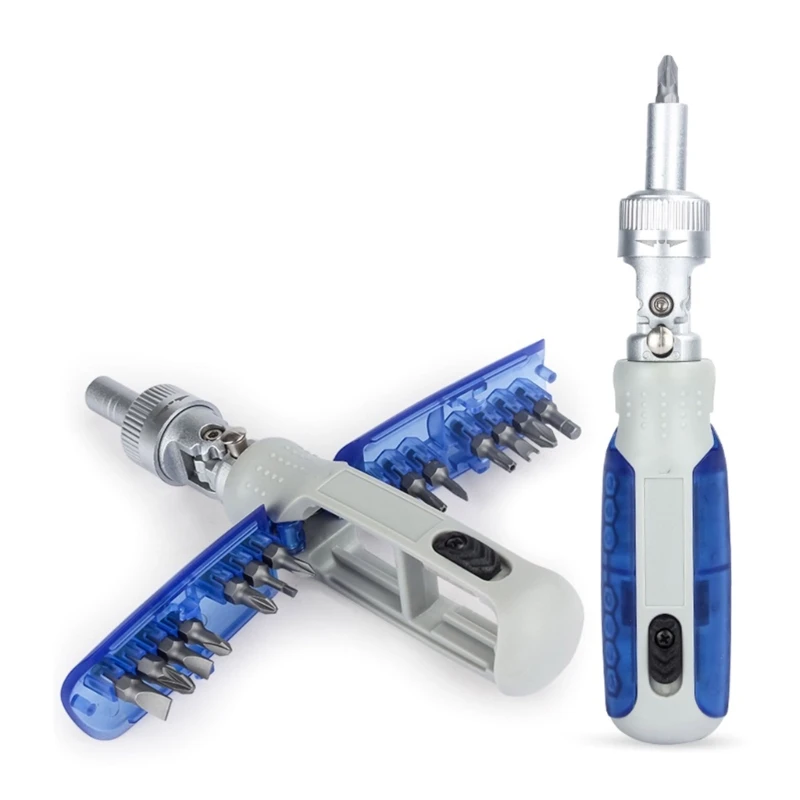 

15-in-1 Ratcheting Multi-Bit Screwdriver Set Magnetic Screwdriver Chromium Vanadium Alloy Steel Manual Repair Tool