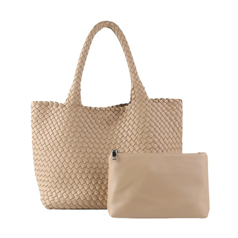 

Женская дизайнерская плетеная Сумка-ведро из экокожи, сумка на плечо, зеленая сумка через плечо без подвешивания, 2023