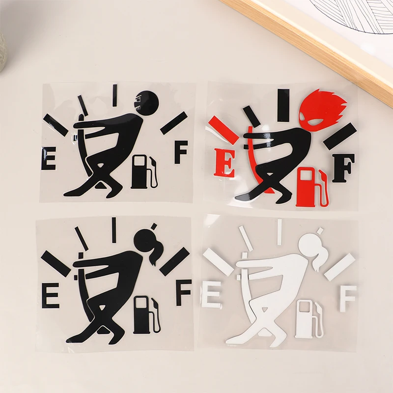 

Автомобильные наклейки ABS с высоким потреблением газа, новый стиль, забавная наклейка, топливный манометр, пустые наклейки, наклейки на крышку топливного бака с царапинами