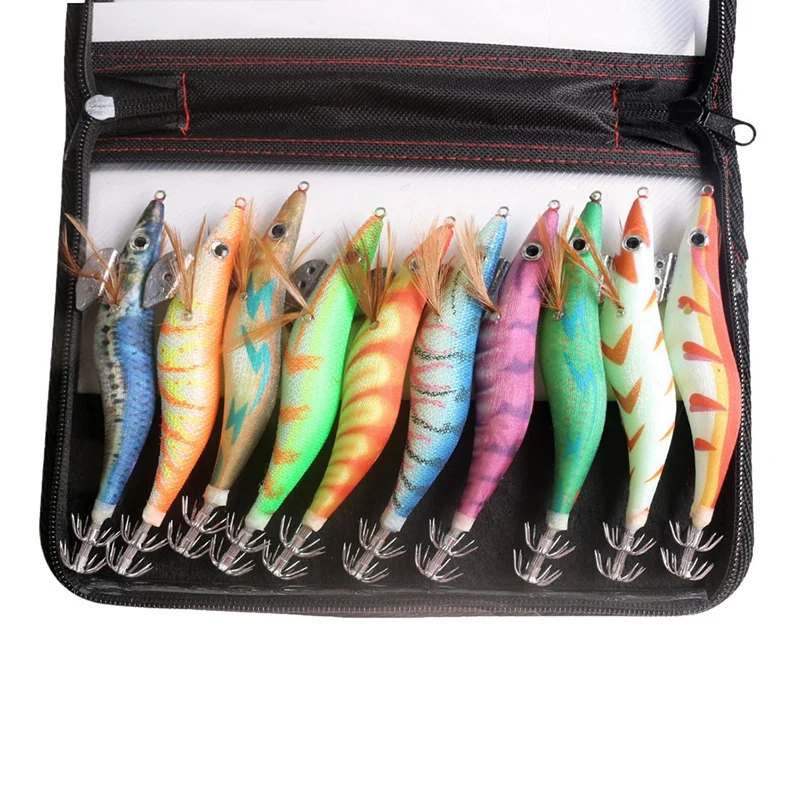 

10 шт., рыболовные приманки, деревянные креветки, светящиеся искусственные приманки