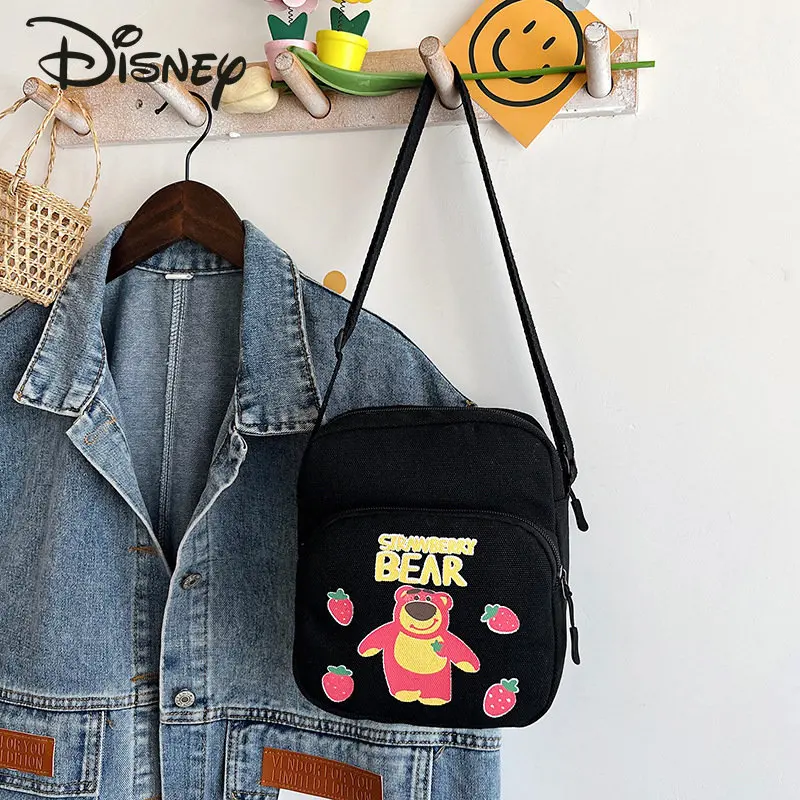 Disney Strawberry Bear Fashion Women's Bag High Quality High Capacity Crossbody Bag Cartoon Leisure Multifunctional Shopping Bag