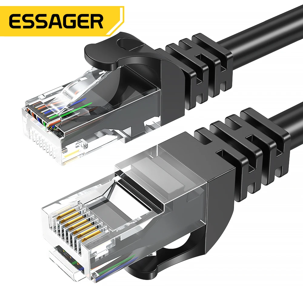 

Essager Ethernet Cable Cat6 Lan Cable 10m UTP Cat 6 RJ 45 Splitter Network Cable RJ45 Twisted Pair Patch Cord for Laptop Router