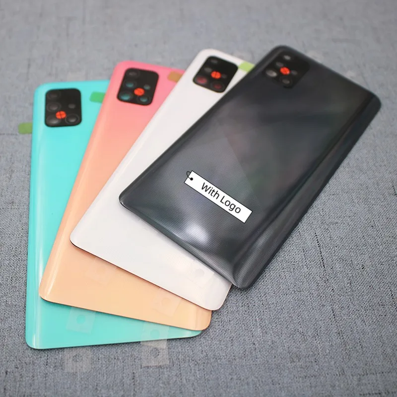 

For Samsung Galaxy A51 A515 SM-A515F/DSN/DSM Phone Housing Case Battery Back Cover Rear Door Cover Panel+Camera Lens & Logo Glue
