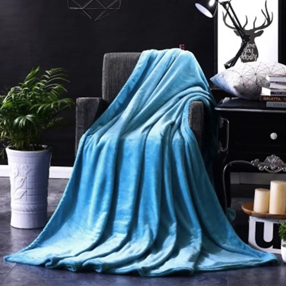 

Solid Color Warm Blanket Soft Home Living Room Bedspread Cover Rug Sofa Decor