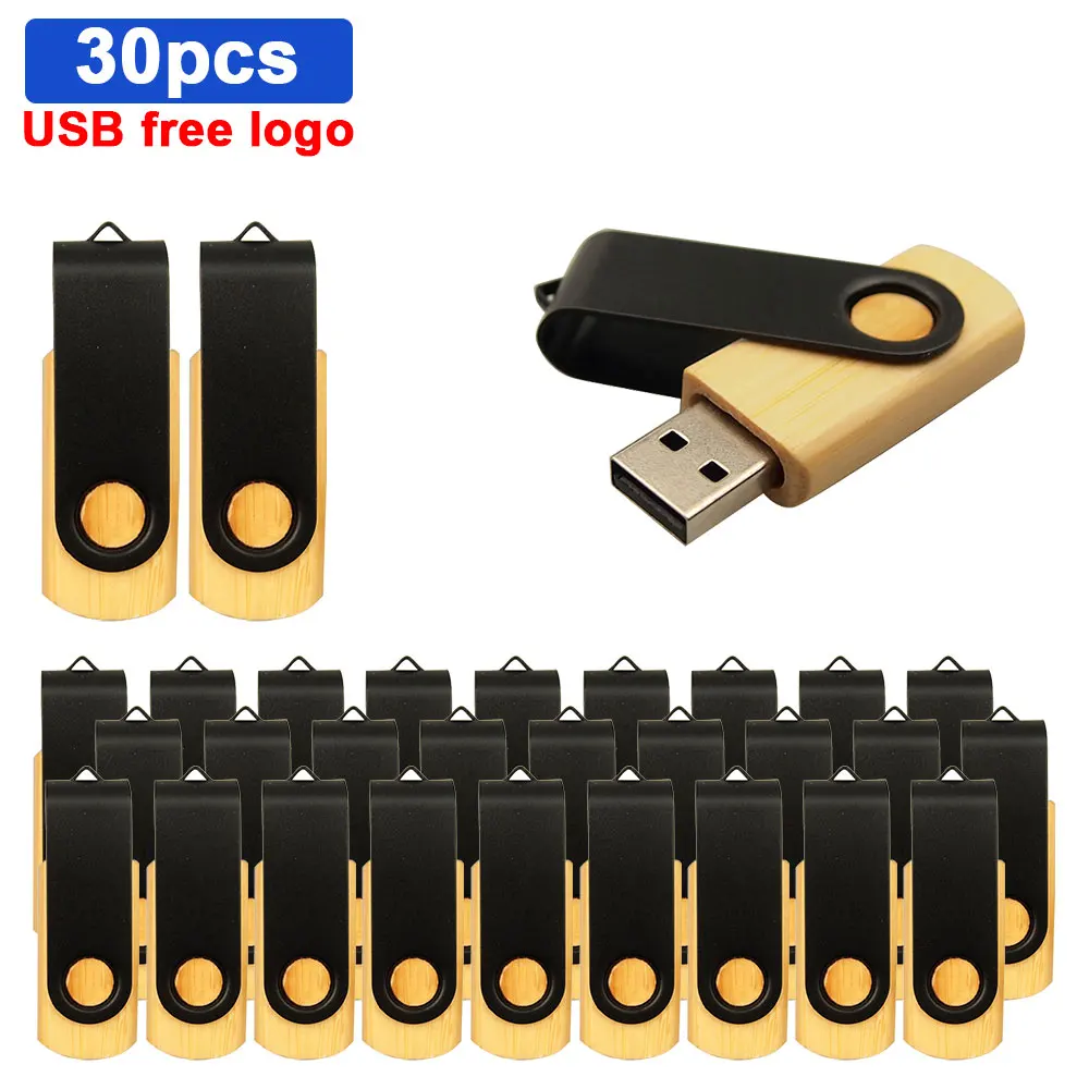 30pcs/lot free logo customized brand new wooden case 5 colors USB flash drive pendrive 4gb 16gb 32gb 64GB memory stick