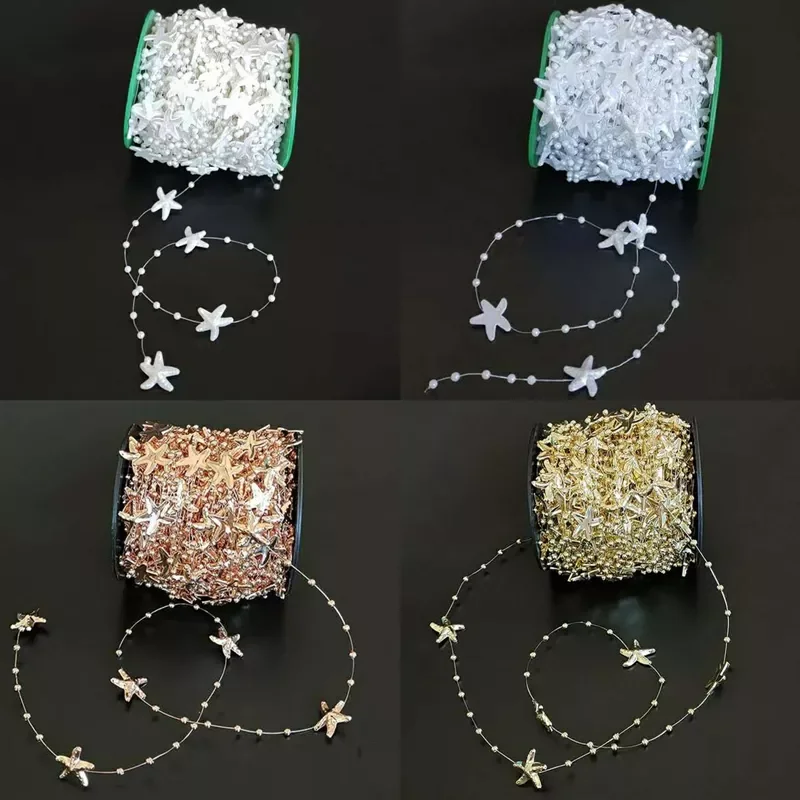

20mm Starfish Beads Fishing Line Artificial Pearls Beads Chain For Garland Flowers Wedding Party Decoration
