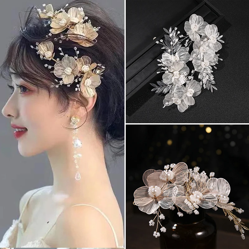 

Женский обруч для волос с жемчугом и кристаллами