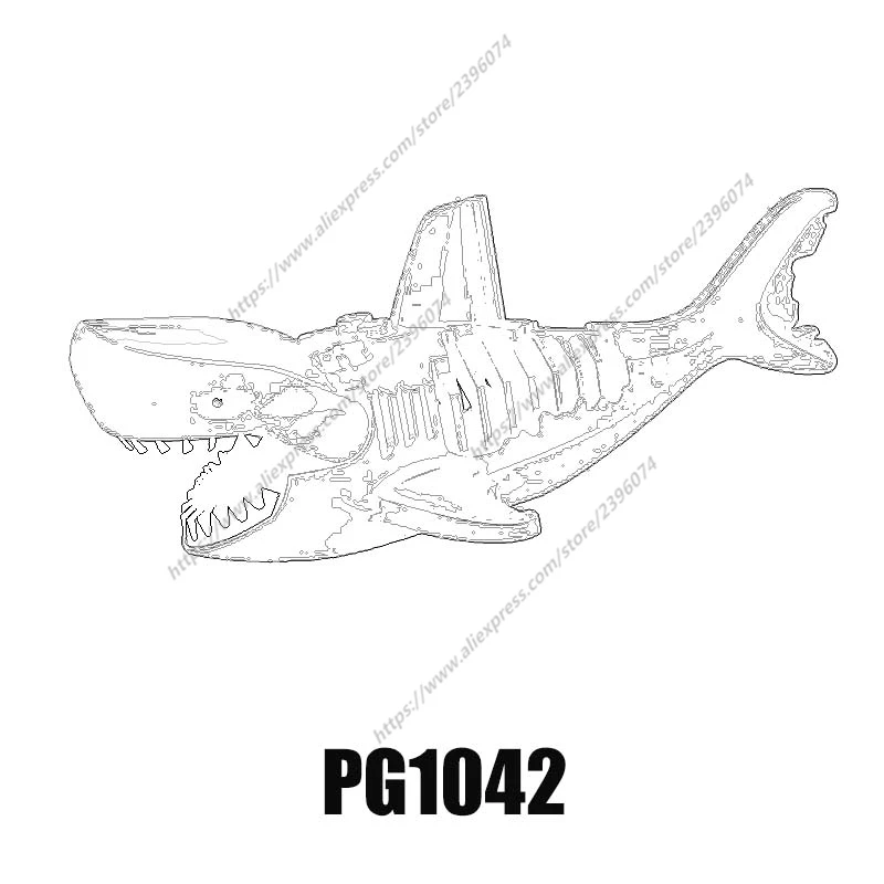 Одиночный призрак Зомби Акула Джек Воробей Пираты Карибского моря кирпичи