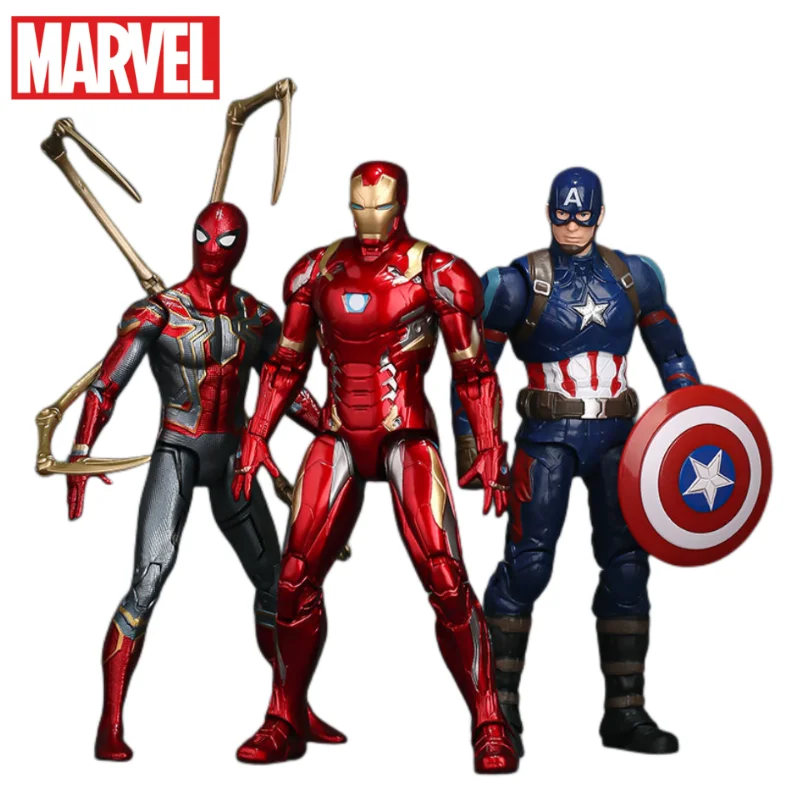 

Marvel Genuine Avengers Spider-Man Iron Man Hulk Captain America Model Movable Dolls Boys and Children's Toy Characters Around