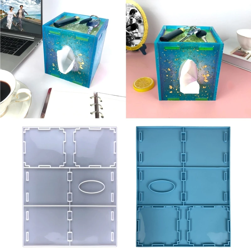 

Коробка для салфеток, силиконовая форма, Квадратный Контейнер для хранения, искусственный кристалл