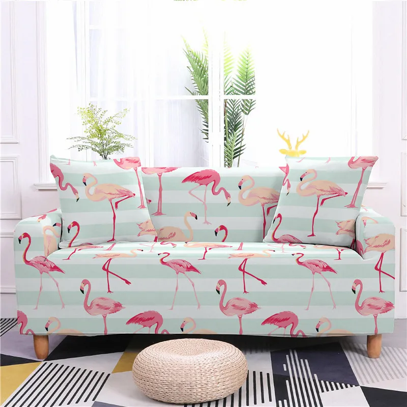 

Flamingo Print Stretch Sofa Cover Animal Themed All Inclusive Furniture Protector Armrest Sofa Recliner Covers Housses De Canapé