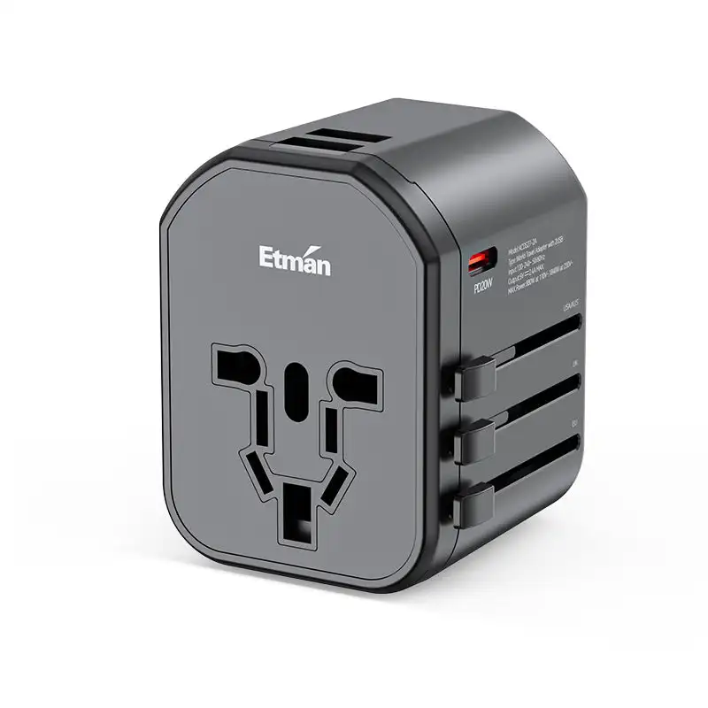 

Universal All in One Worldwide Travel Adapter PD20W Fast Charging Wall Charger AC Power Plug Conversion Socket for US EU AU UK