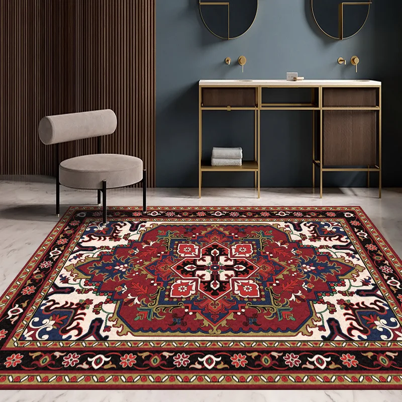 

Lounge Carpet Bedroom Bedside Carpet Decor Home Retro Printed Carpet Nordic Ethnic Style Living Room Coffee Table Blanket Home