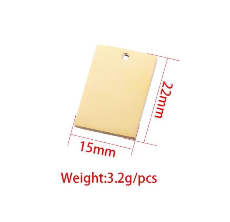 Новинка 5 шт./лот 15x22 мм зеркальная полированная нержавеющая сталь квадратные