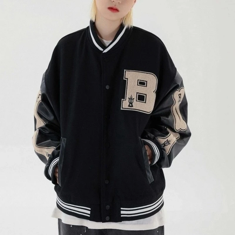

Harajuku Bomber Jackets Women Coat Men's Couple Baseball Jacket 2021 Autumn Unisex Boyfriend Style Varsity Hiphop Streetwear
