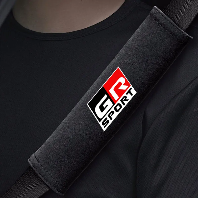 

Car seat belt Cover Breathable Protection Pad For Toyota GR Sport Gazoo Racing Yaris 86 Corolla Hilux Supra C-HR Accessories