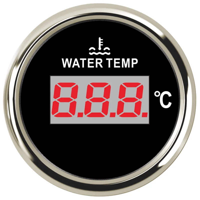 Цифровые датчики температуры воды 52 мм 40 ~ 120 ℃ Измерители морской с красной