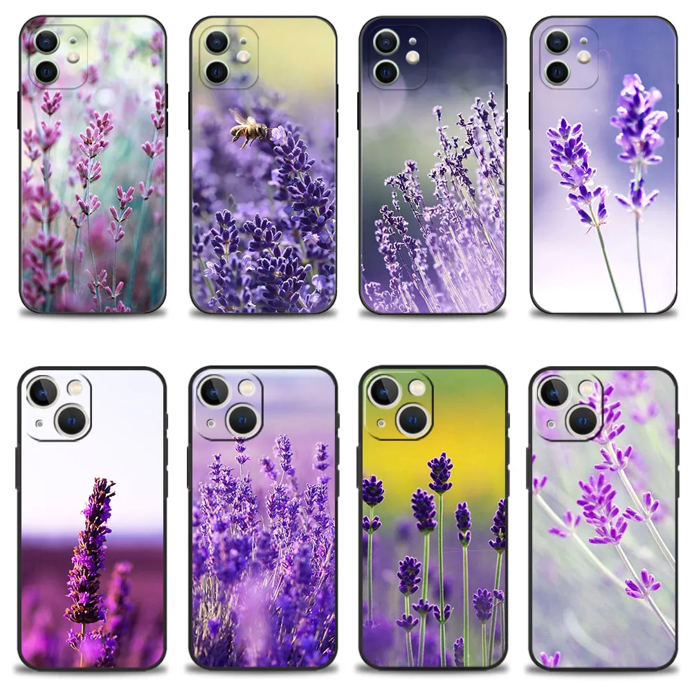 

Lavender Etui Coque Case For iPhone XR 12 14 XS 8 Plus 7 X 11 13 Pro Max 5S SE2022 6S 5 SE2 6 Mini