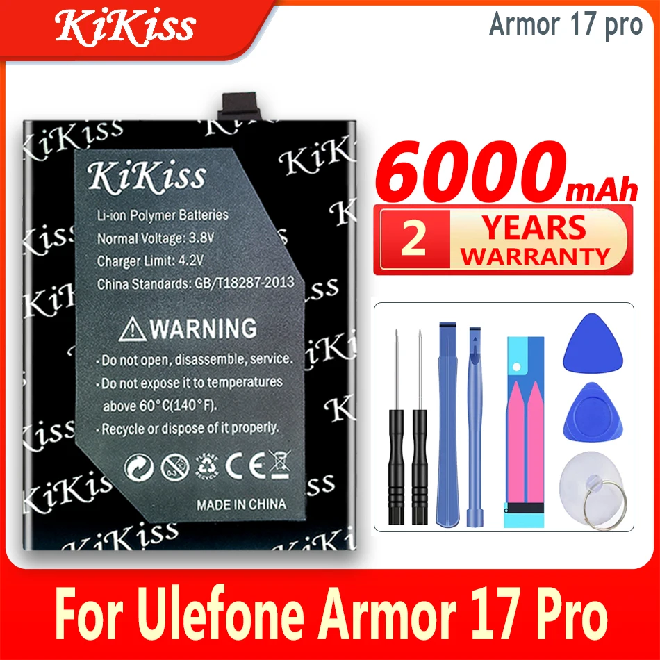 

KiKiss High Capacity Battery Armor 17 pro 6000mAh For Ulefone Armor17 Pro 17Pro Bateria
