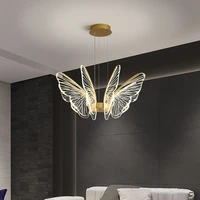 nordic 36810 led pendant light living room bedroom dining room kitchen butterfly ceiling chandelier iron acrylic hanging lamp
