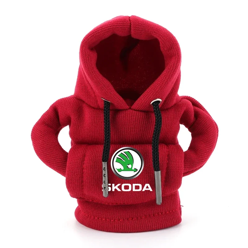 

1 шт. толстовка с капюшоном для автомобиля, чехол для рычага переключения передач, украшения для интерьера автомобиля для Skoda Octavia Rapid Kodiaq Karoq Superb Fabia Kamiq Visions