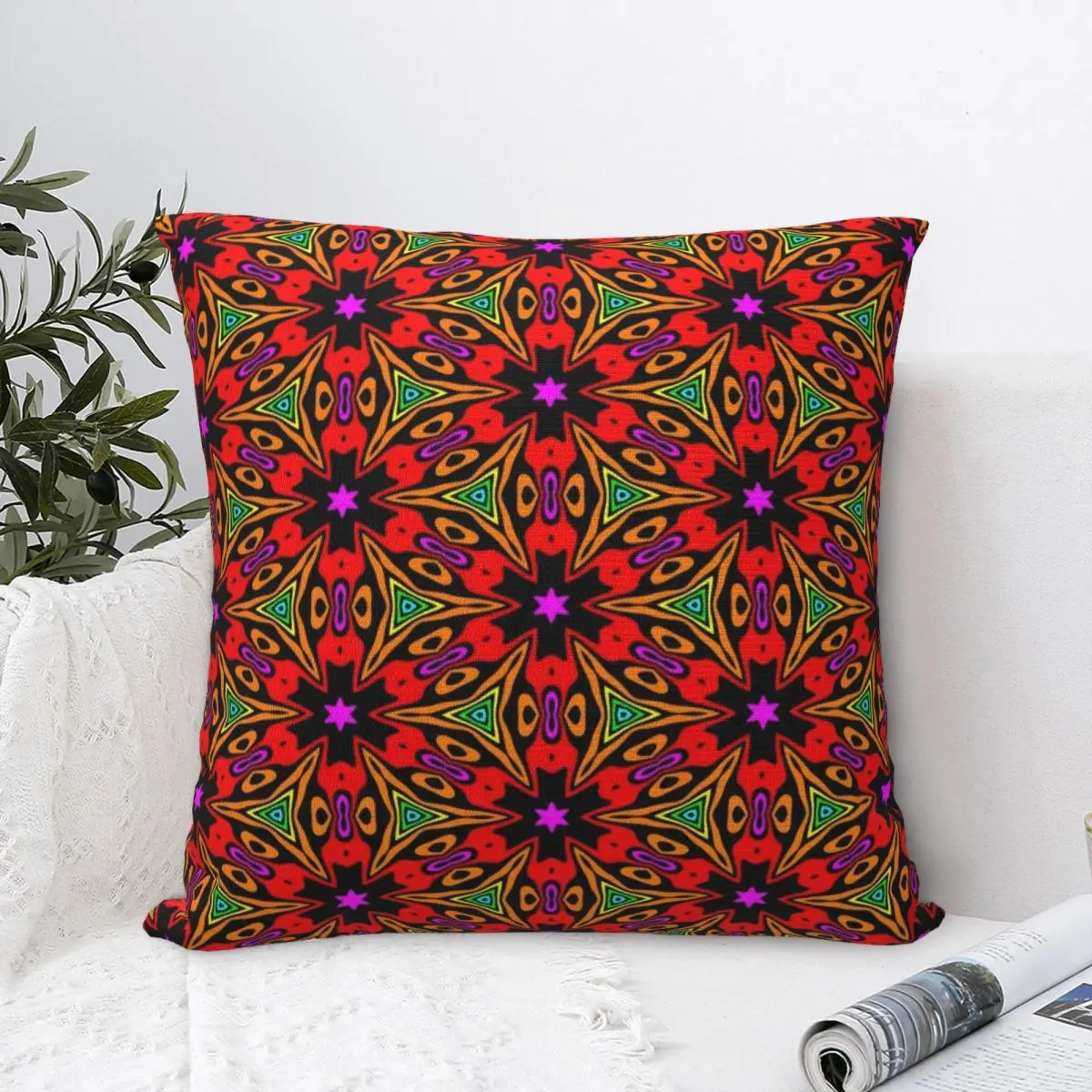 

Abstract Rainbow Seamless Pattern Square Pillowcase Cushion Cover Comfort Pillow Case Polyester Throw Pillow cover For Home Sofa