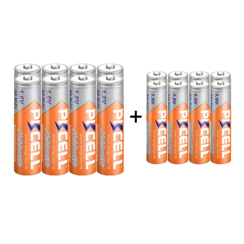 Аккумуляторная батарея PKCELL 8 шт. AA 2500 МВтч + NI-ZN AAA 900