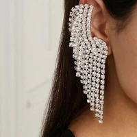 new trend rhinestone fringe wing shape womens earrings dinner wedding accessories statement fashion luxury jewelry