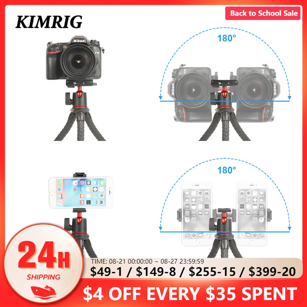 Гибкий штатив-Осьминог HDRiG с шаровой головкой, миниатюрная камера, мобильный Настольный кронштейн для прямого эфира, Ручной штатив для цифровой зеркальной камеры, смартфона