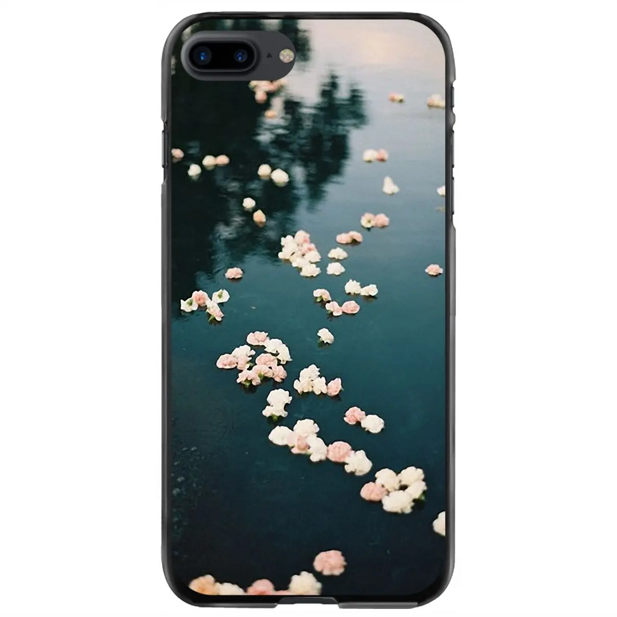 

For iPhone 11 12 13 14 Pro MAX Mini 5 5S SE 6 6S 7 8 Plus 10 X XR XS Hard Case Cover Sea Peony Flower Blue Sky Scenery