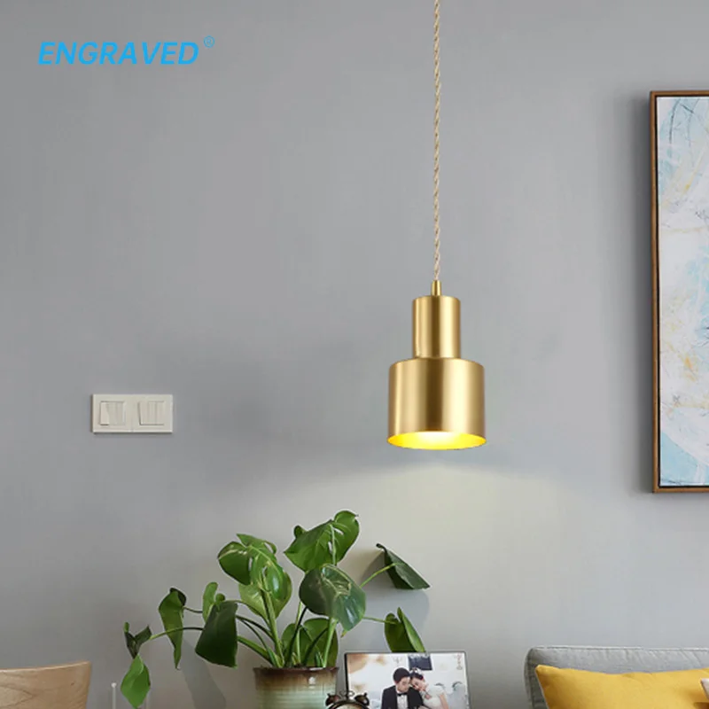 

ENGRAVED Modern Led Pendant Light Gold Kitchen Fixtures Bedroom Table Dining Room Hanging Lamp Shade Home Chandelier