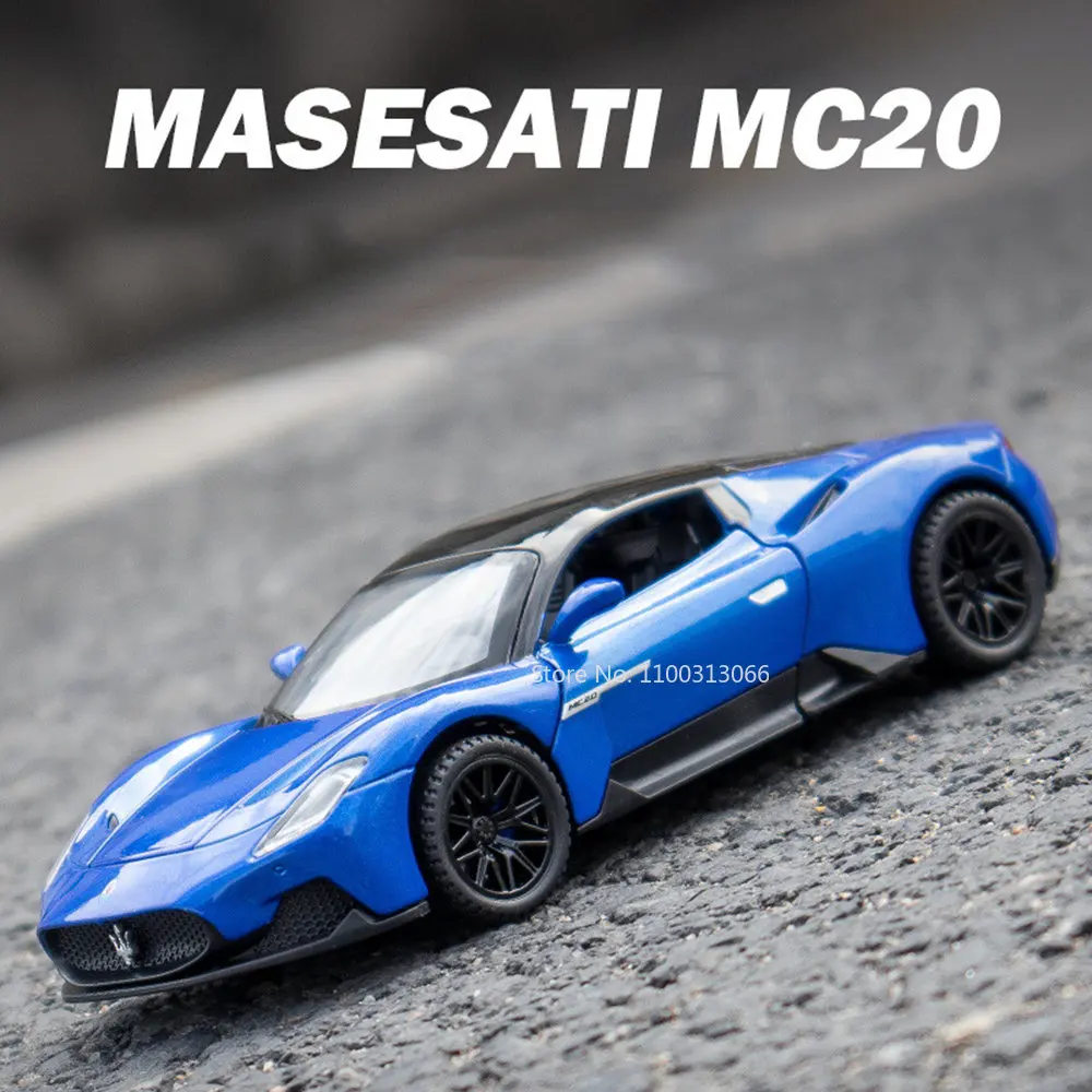 

1:32 Maserati MC20 Alloy Sports Car Diecasts Toys Vehicles Car Model Sound And Light Pull Back Toys For Kids Collection Gifts