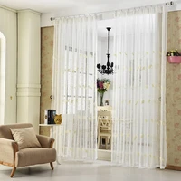 embroidered white sheer curtains for living room bedroom bird tulle curtain for kitchen voile curtain blind panels fabric