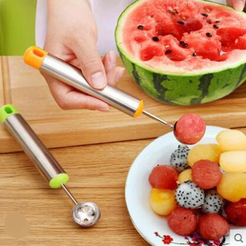 

Watermelon Ball Scoop Kitchen Accessories Watermelon Ice Cream Baller Fruit Scoops Non-Stick Gadgets Slicer Tools Pitaya Spoon