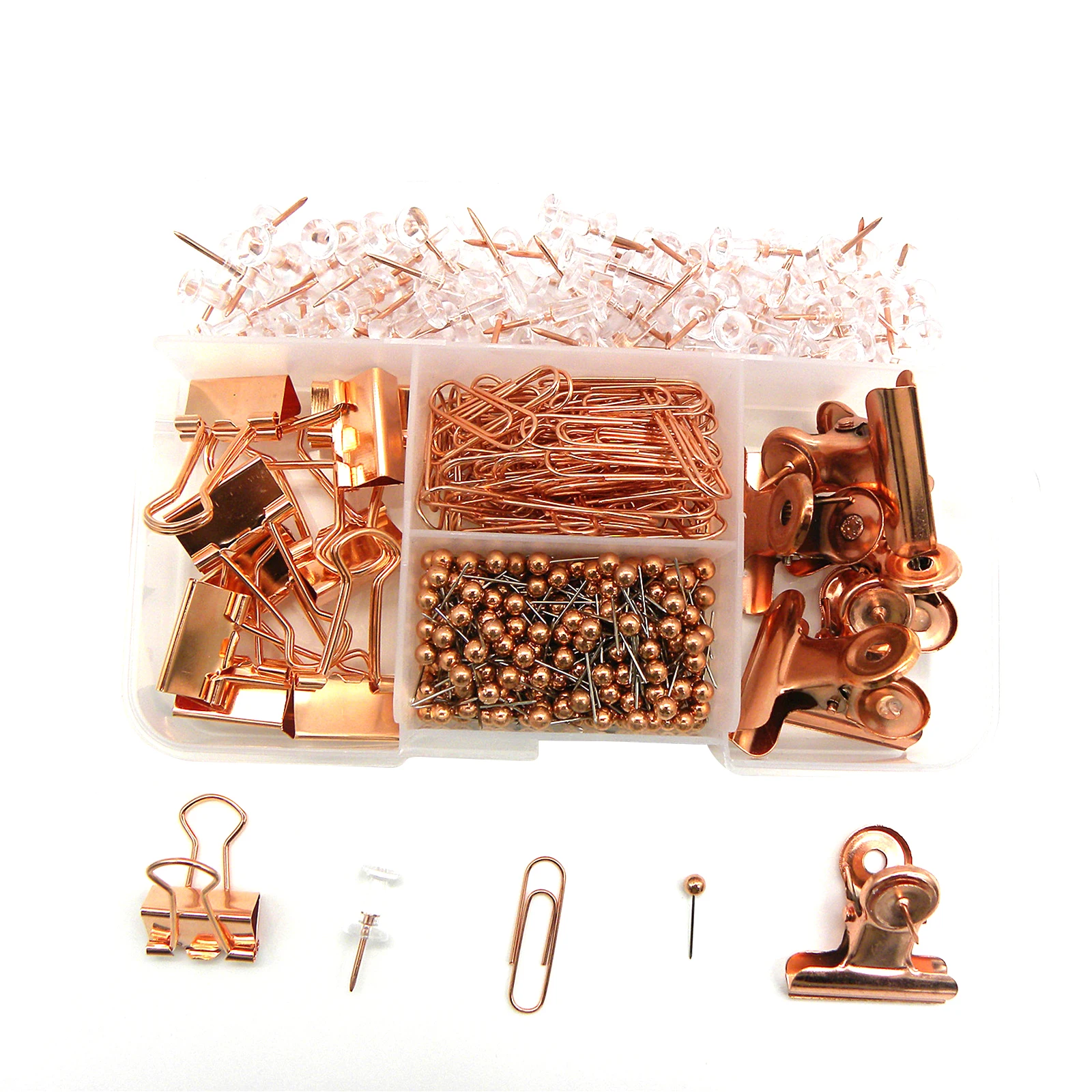 

500PCS Rose Gold Stationery Set 100Pcs Push Pins For Home School Office Supplies rose rose rose rose