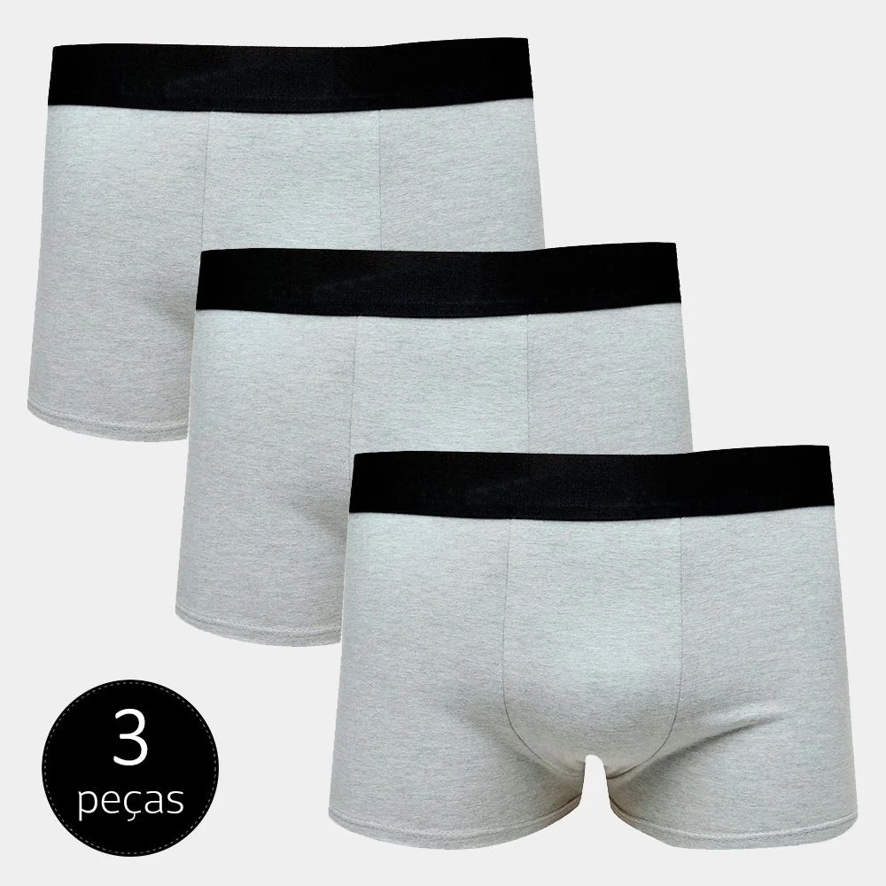 

Kit With 3 Boxer Cotton Confort Men's Briefs Part.B Grey