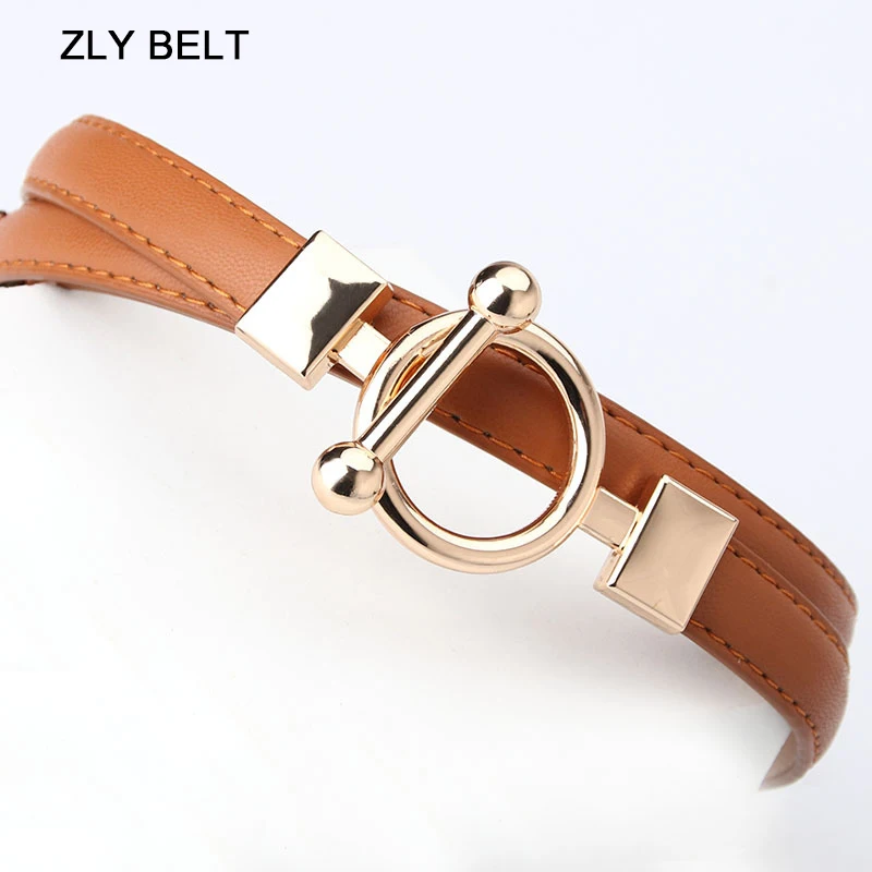 ZLY 2022 New Fashion Belt Women Men Unisex Slender Type PU Leather Material Alloy Metal Buckle Luxury Casual Jeans Style Belt