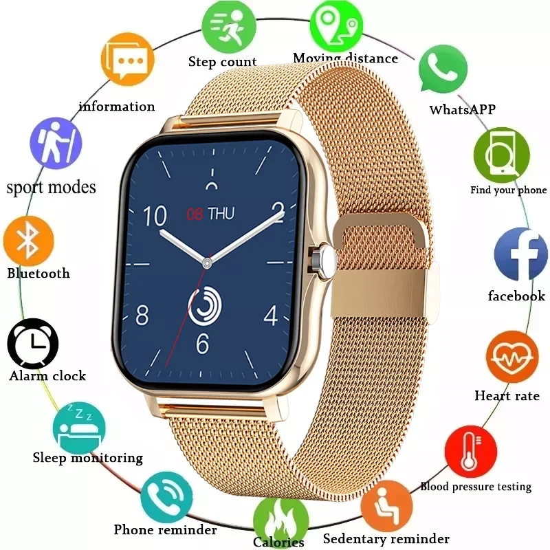

2021 Women Smart watch Men 1.69" Color Screen Full touch Fitness Tracker Bluetooth Call Smart Clock Ladies Watch For Androi