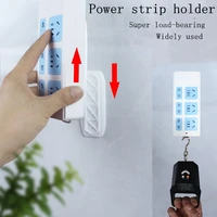 sticker punch free wall mounted plug fixer home self adhesive socket fixer cable wire organizer seamless power strip holder