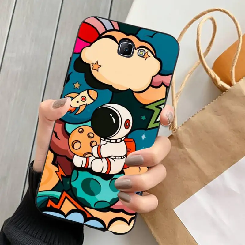 Astronaut Cartoon Phone Case for Samsung J 2 3 4 5 6 7 8 prime plus 2018 2017 2016 core