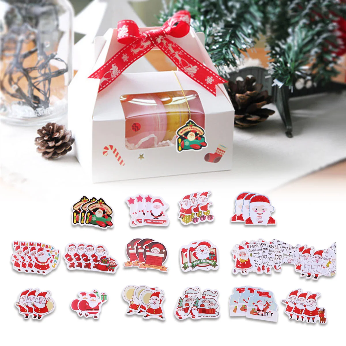 

48Pcs Christmas DIY Craft Sticker Packing Label Wrapping Stickers Notebook Stickers Christmas Calendar Stickers