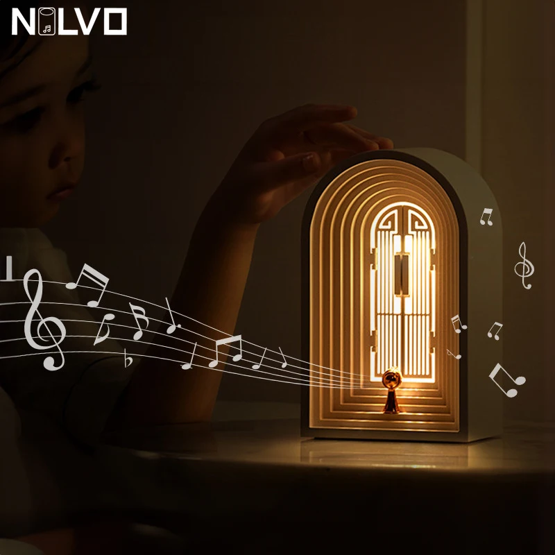 

Nordic Night Light Wireless Bluetooth Speaker Music Player Stepless Dimming Bedside Lamp USB Charging Table Lamp Decor Gift